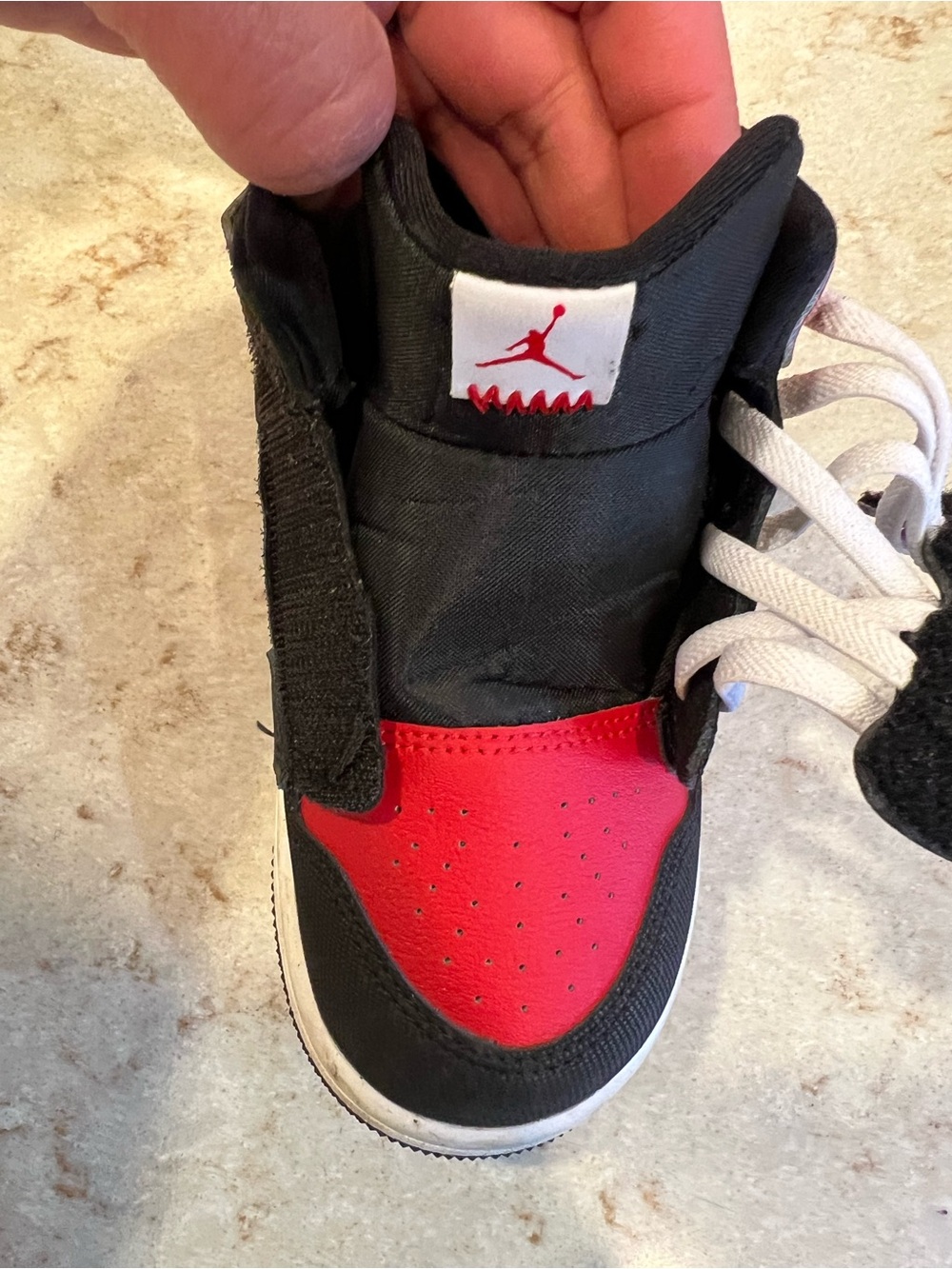 Air Jordan 1 Toddler Size 9.5 Mid RM EasyOn TD Black/Red/White - Picture 15 of 16
